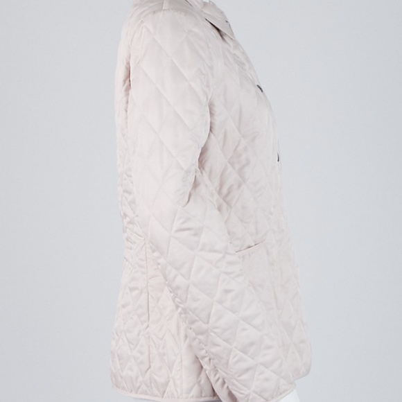 BURBERRY Pink Quilted Button Down Jacket, S - Picture 4 of 7